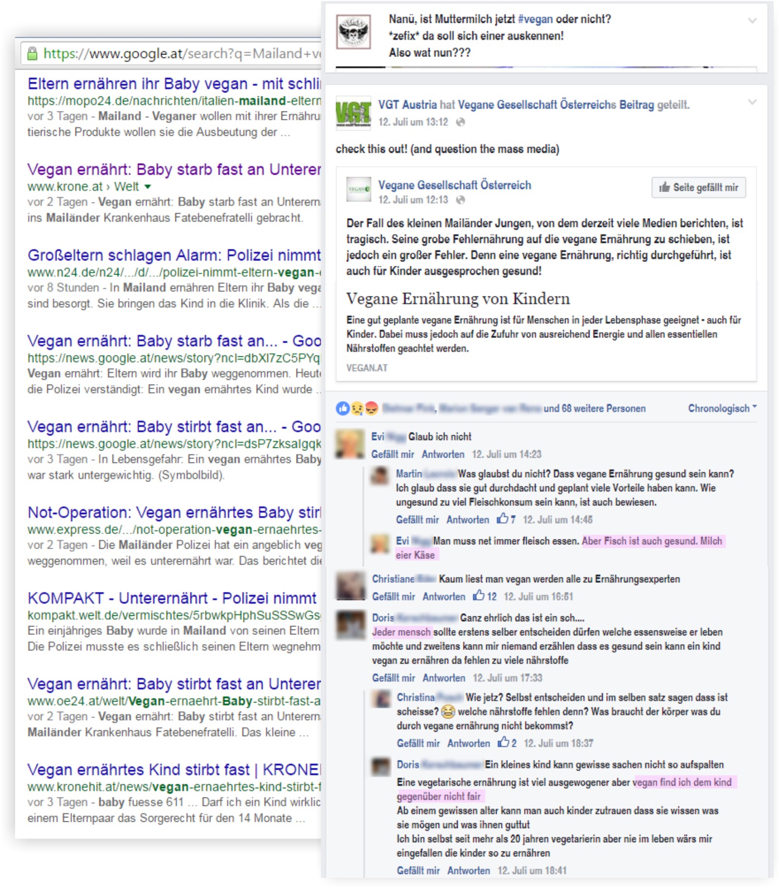 Baby vegan ernährt beinahe gestorben Mailand