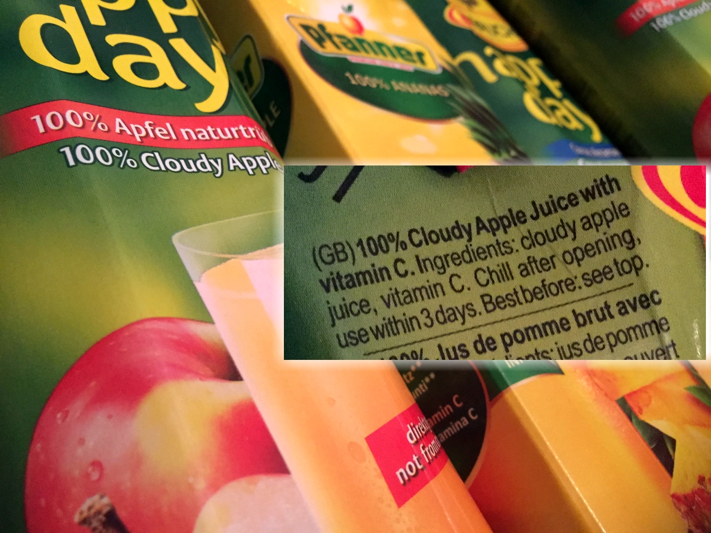 Deklaration Wein Bier Fruchtsäfte Gelatine Hausenblase Säfte nicht Vegan
