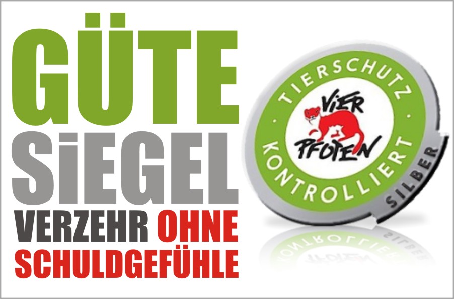 VIER PFOTEN - Gütesiegel für tierische Produkte