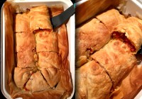 Vegan Strudel, Tofu, Tomate, Paprika Füllung